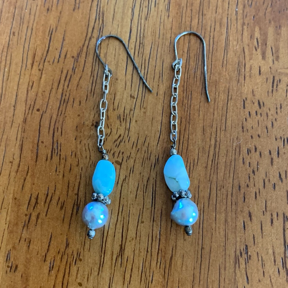 Elegant Silver and Blue Dangle Earrings